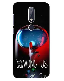 Чохол для Nokia 6.1 Plus з картинкою «Червоний імпостер — макро»