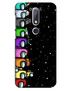 Чехол для Nokia 6.1 Plus с картинкой «Команда Among Us»