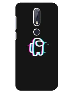 Чехол для Nokia 6.1 Plus с картинкой «Among Us неон»