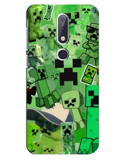 Чохол для Nokia 6.1 Plus з картинкою «Кріпери Minecraft»