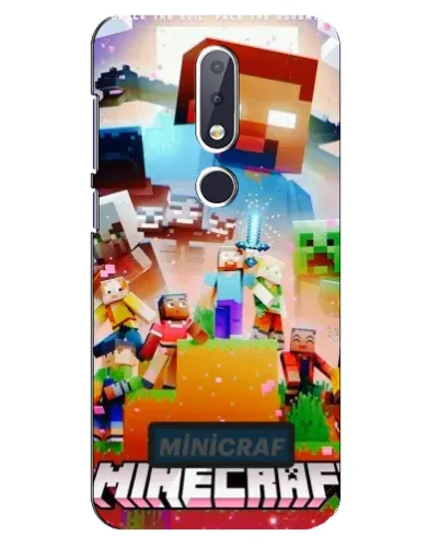Чехол для Nokia 6.1 Plus с картинкой «Minecraft герои игры»