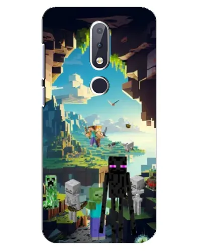 Чехол для Nokia 6.1 Plus с картинкой «Эндермен в лесу»