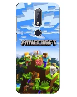 Чехол для Nokia 6.1 Plus с картинкой «Minecraft классический мир»
