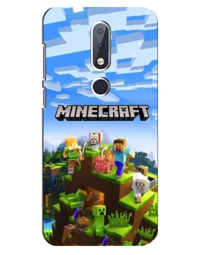 Чехол для Nokia 6.1 Plus с картинкой «Minecraft классический мир»