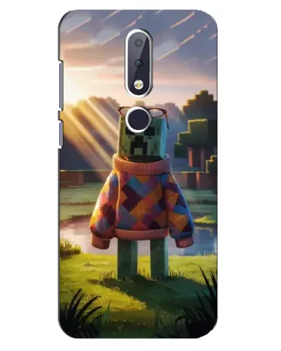 Чехол для Nokia 6.1 Plus с картинкой «Крипер в свитере»
