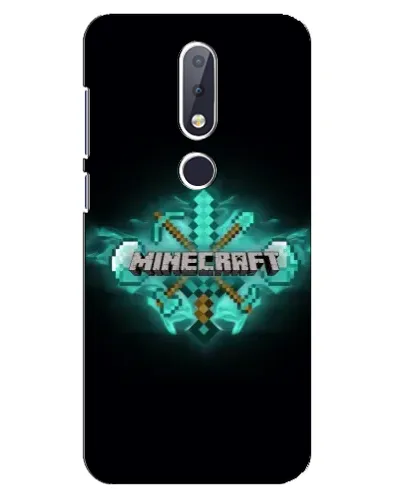 Чехол для Nokia 6.1 Plus с картинкой «Minecraft Diamond лого»
