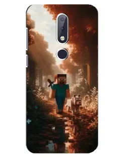 Чехол для Nokia 6.1 Plus с картинкой «Стив в лесу»