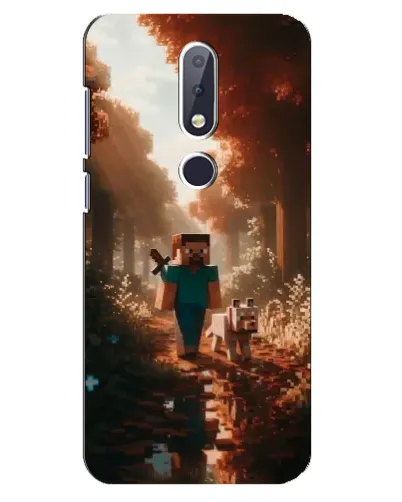 Чехол для Nokia 6.1 Plus с картинкой «Стив в лесу»