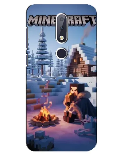 Чехол для Nokia 6.1 Plus с картинкой «Зимний Minecraft»