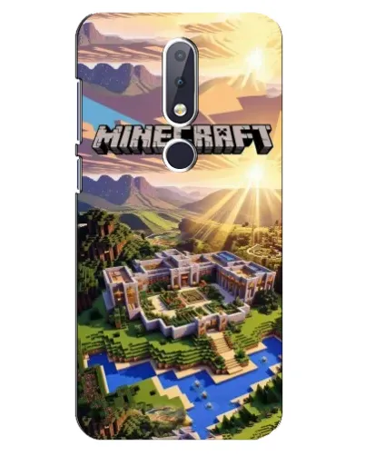 Чехол для Nokia 6.1 Plus с картинкой «Minecraft панорама»
