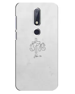 Чехол для Nokia 6.1 Plus с картинкой «Иоанна 3:16 Крест»