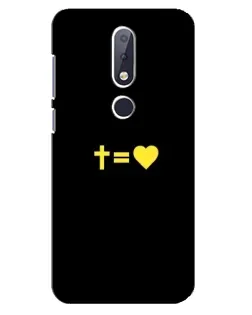 Чехол для Nokia 6.1 Plus с картинкой «Сердце и Крест»