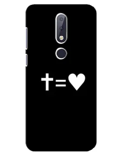 Чехол для Nokia 6.1 Plus с картинкой «Крест и Сердце»