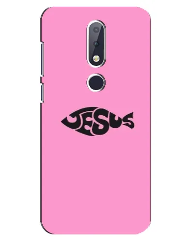 Чехол для Nokia 6.1 Plus с картинкой «Розовый символ Jesus» Чехол для Nokia 6.1 Plus с картинкой «Розовый символ Jesus»