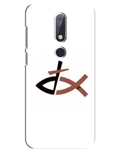 Чехол для Nokia 6.1 Plus с картинкой «Рыба и крест»