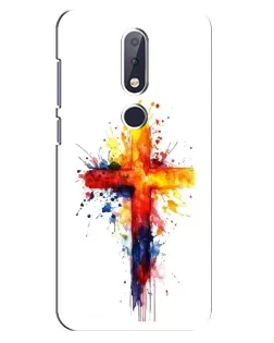 Чехол для Nokia 6.1 Plus с картинкой «Акварельный крест»