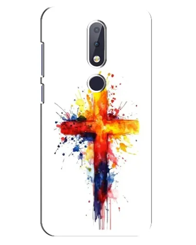 Чехол для Nokia 6.1 Plus с картинкой «Акварельный крест» Чехол для Nokia 6.1 Plus с картинкой «Акварельный крест»