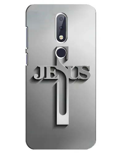 Чехол для Nokia 6.1 Plus с картинкой «Металлический крест Jesus» Чехол для Nokia 6.1 Plus с картинкой «Металлический крест Jesus»