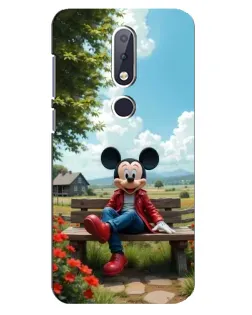 Чехол для Nokia 6.1 Plus с картинкой «Микки на скамейке»