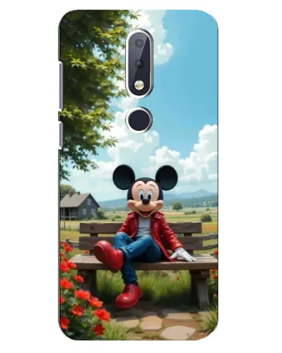 Чехол для Nokia 6.1 Plus с картинкой «Микки на скамейке» Чехол для Nokia 6.1 Plus с картинкой «Микки на скамейке»