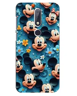 Чехол для Nokia 6.1 Plus с картинкой «Паттерн Микки и Минни»