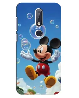 Чехол для Nokia 6.1 Plus с картинкой «Mickey и мыльные пузыри»