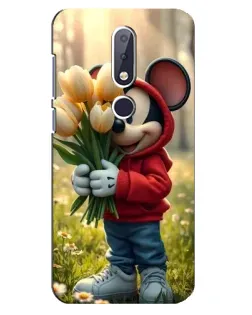 Чехол для Nokia 6.1 Plus с картинкой «Микки с тюльпанами»