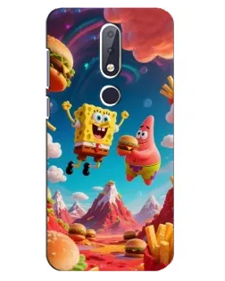 Чехол для Nokia 6.1 Plus с картинкой «Космический фастфуд»