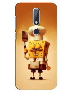 Чехол для Nokia 6.1 Plus с картинкой «Губка Боб повар»
