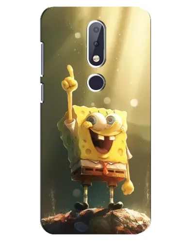 Чехол для Nokia 6.1 Plus с картинкой «Сияющий Спанч Боб»