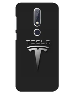 Чехол для Nokia 6.1 Plus с картинкой «Стальной логотип Tesla»