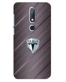 Чехол для Nokia 6.1 Plus с картинкой «Металлическая текстура Tesla»