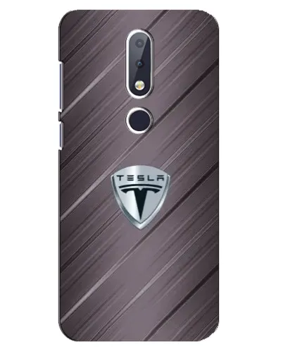 Чехол для Nokia 6.1 Plus с картинкой «Металлическая текстура Tesla»