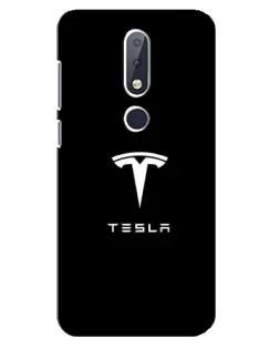 Чехол для Nokia 6.1 Plus с картинкой «Tesla White Logo»