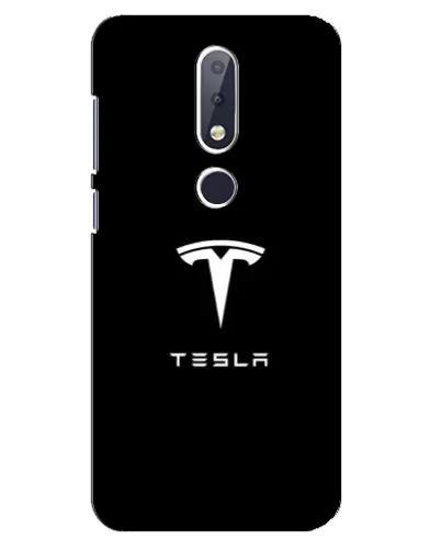 Чехол для Nokia 6.1 Plus с картинкой «Tesla White Logo»