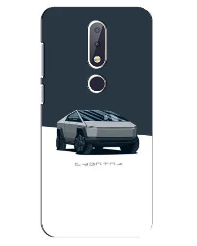 Чехол для Nokia 6.1 Plus с картинкой «Серебристый Cybertruck Tesla»