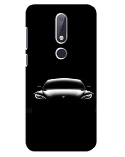 Чехол для Nokia 6.1 Plus с картинкой «Фары Tesla Night»