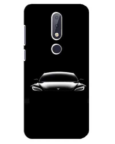 Чехол для Nokia 6.1 Plus с картинкой «Фары Tesla Night»
