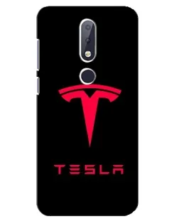 Чехол для Nokia 6.1 Plus с картинкой «Tesla Red Logo»