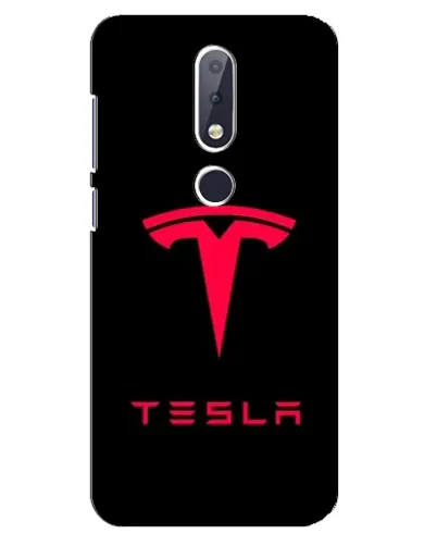 Чехол для Nokia 6.1 Plus с картинкой «Tesla Red Logo»
