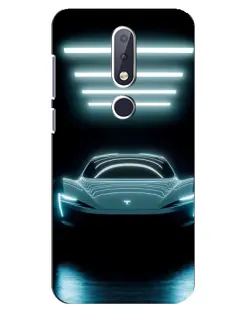 Чехол для Nokia 6.1 Plus с картинкой «Tesla в неоне»