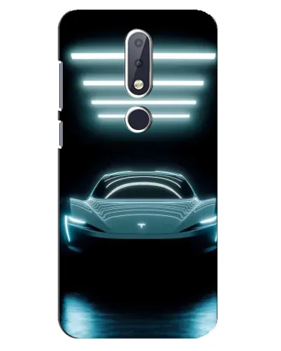 Чехол для Nokia 6.1 Plus с картинкой «Tesla в неоне»