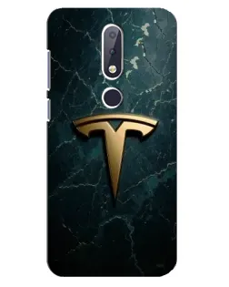 Чехол для Nokia 6.1 Plus с картинкой «Мраморная Tesla Gold»