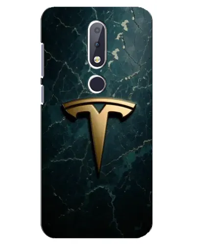 Чехол для Nokia 6.1 Plus с картинкой «Мраморная Tesla Gold»