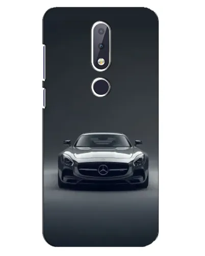 Чехол для Nokia 6.1 Plus с картинкой «Mercedes на черном»