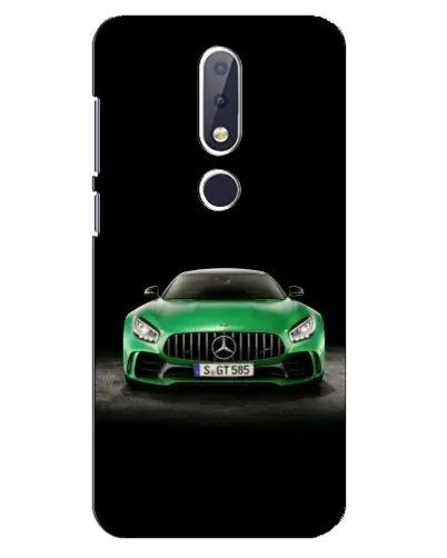 Чехол для Nokia 6.1 Plus с картинкой «Mercedes — неоновый лого»