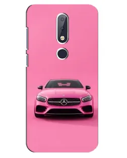 Чехол для Nokia 6.1 Plus с картинкой «Розовый Mercedes AMG»