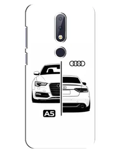 Чехол для Nokia 6.1 Plus с картинкой «Audi — контрастный дизайн»