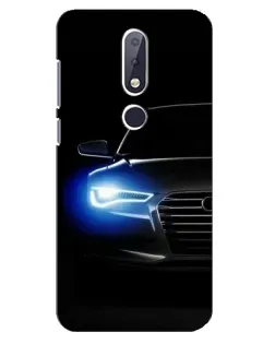 Чехол для Nokia 6.1 Plus с картинкой «Неоновый взгляд Audi»