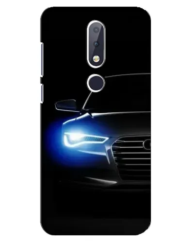 Чехол для Nokia 6.1 Plus с картинкой «Неоновый взгляд Audi» Чехол для Nokia 6.1 Plus с картинкой «Неоновый взгляд Audi»